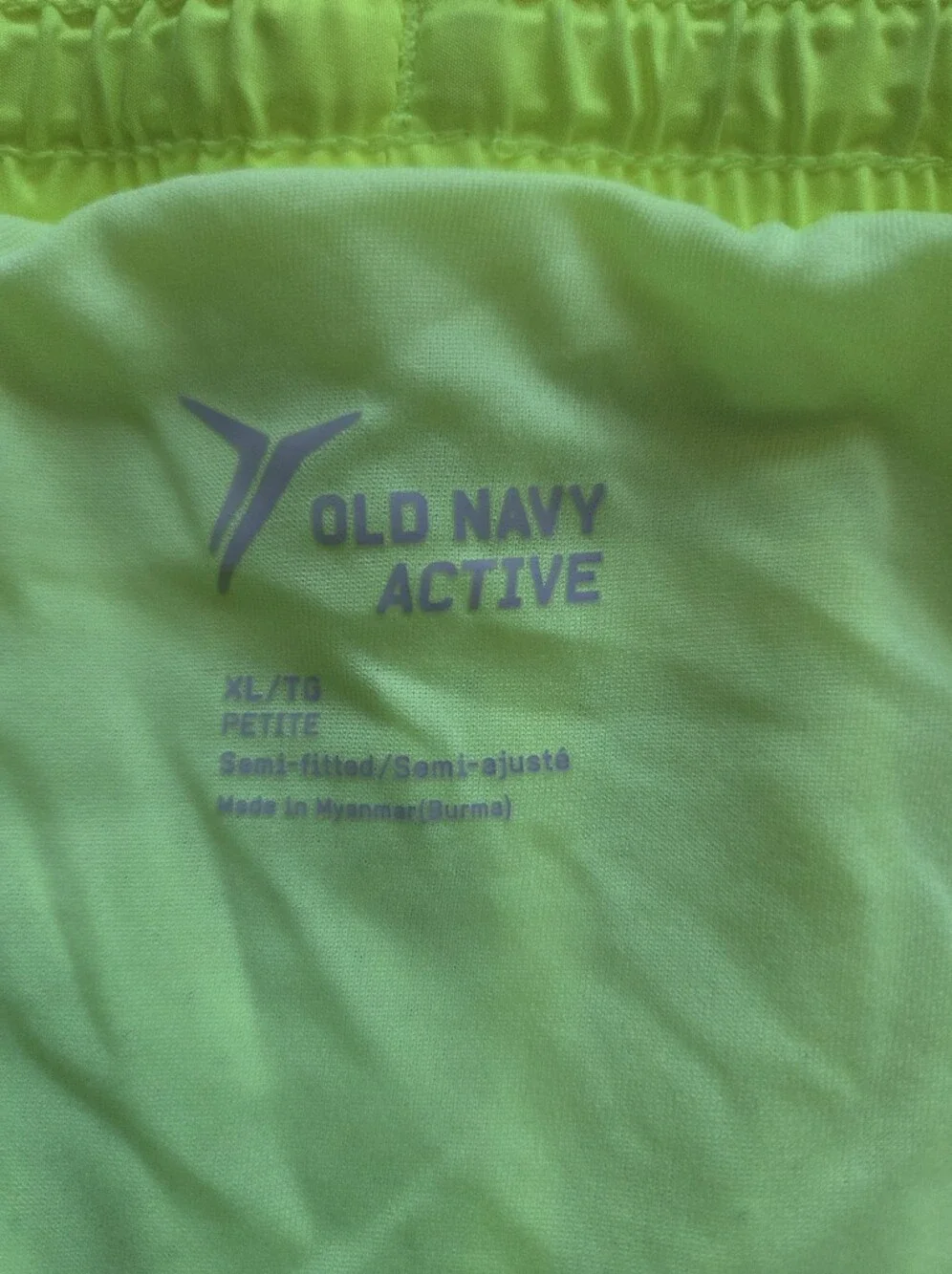 Old Navy Active Running Shorts Neon Yellow XL Petite
